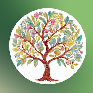 Boom van het Leven Sticker Boom van het Leven Sticker Kleurrijke Spirituele Sticker voor Yoga Meditatie Laptop Smartphone Agenda Glanzend