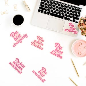 Sticker Motivation Set Affirmations Aufkleber Ästhetische Dekoration für Notizbuch Tagebuch Laptop Sticker Inspiration glänzend 6 Stück