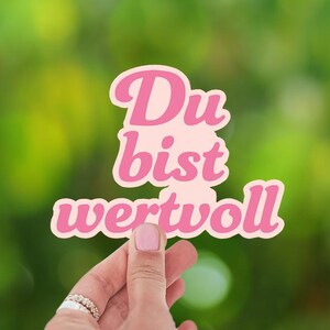 Motivatiesticker 'je bent waardevol' sticker, zelfliefde, positieve spreuk, bevestiging, cadeau-idee, vinyl, glanzend