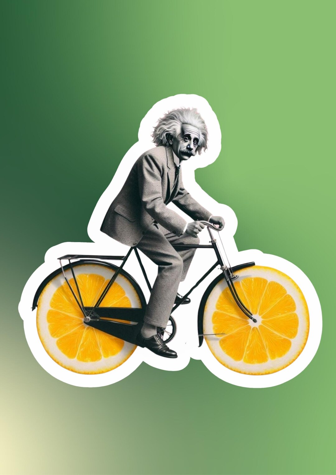Albert Einstein Sticker Bicycle Decal Funny Humor Surrealism Pop Art ...