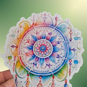 Kleurrijke Mandala Sticker Aquarel Ontwerp Boho Sticker, Sticker Laptop Bullet Journal Planner Dagboek Auto
