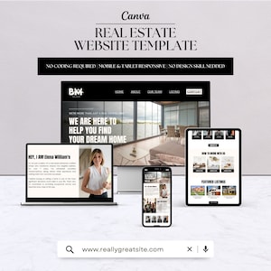 Professional Real Estate Websites Made Easy with Canva, Canva's Drag-and-Drop Editor and Vast Template, Real Estate Agents & Business Canva