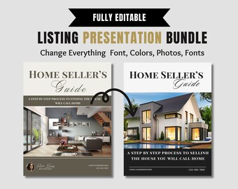 Real Estate Listing Presentation | Home Seller Guide Canva Template (Digital Download)