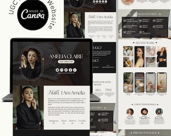 UGC Portfolio Website Template, Canva Media Kit (PDF)