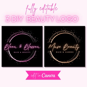 Beauty Logo, DIY Logo Design Template, Hair Logo, Lash Tech, Fashion Logo, Beauty Logo, Hair Bundles Extensions Logo, Premade Business Logo