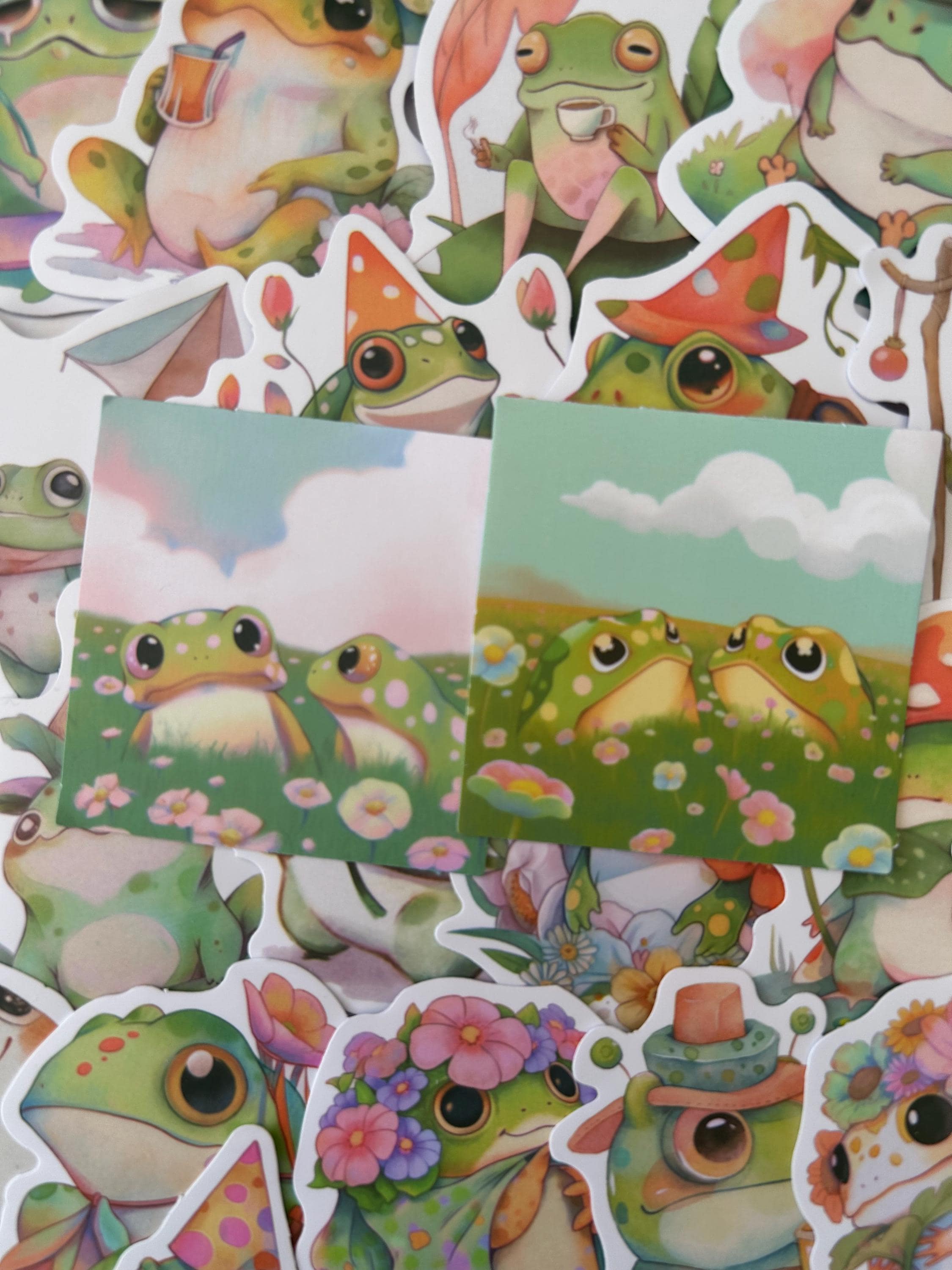 50 Cottagecore Frog Sticker Pack: Kawaii Vinyl Decals for Journals - Etsy