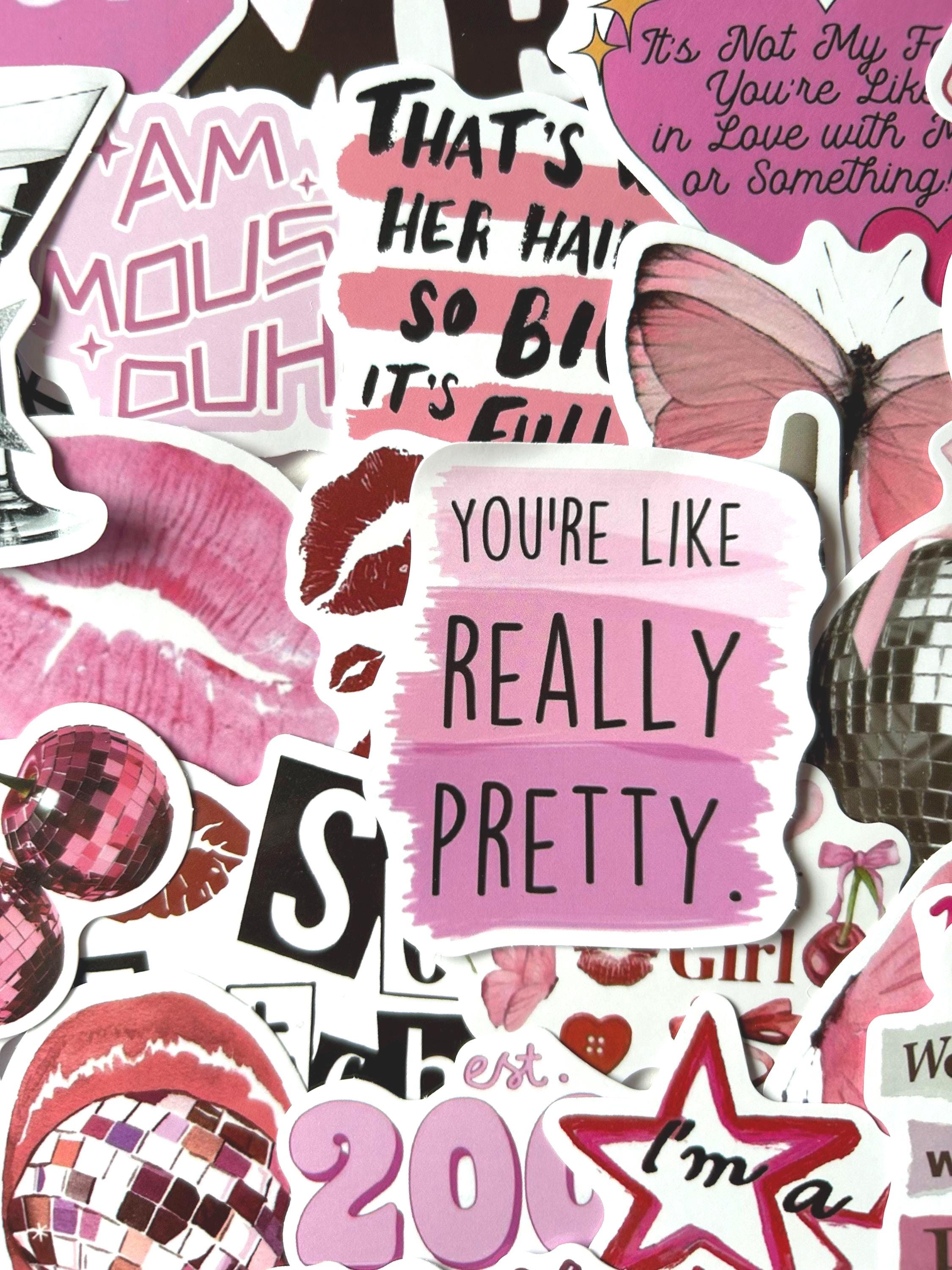 50-pretty Pink Sticker Pack | Y2K Planner Stickers - Etsy UK