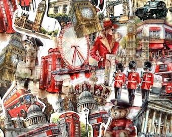 London Sticker Pack: Britische Wahrzeichen, Scrapbooking, Planer