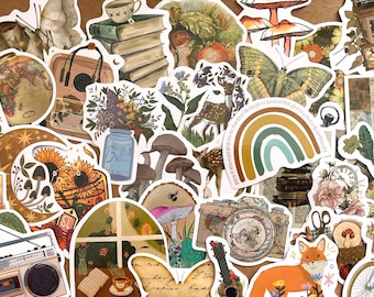 50 Cottagecore Sticker Pack: Vintage Designs for Journaling, Scrapbooking