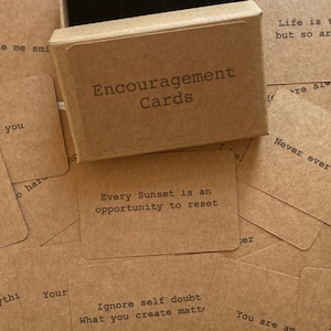 Box of 24 Mixed Encouragement Quote Cards, Motivational Quotes, Positivity cards,  Gift for Him or Her