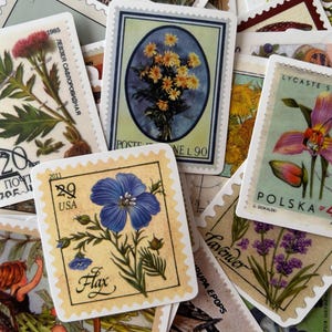 Pack de 25 autocollants de timbres rétro vintage, autocollants artisanaux à l'ancienne pour la journalisation, les agendas, la fabrication de cartes, le scrapbooking, les ordinateurs portables