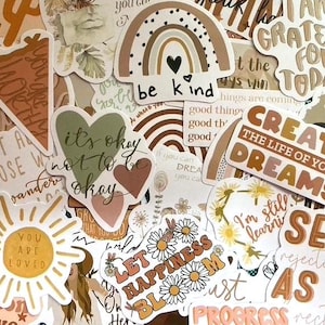 Bohemian Quote Sticker Pack: Positivity, Mental Health, Journaling