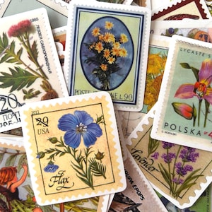 Set vintage stempelstickers: retro-botanische ontwerpen, sprookjes en vlinders