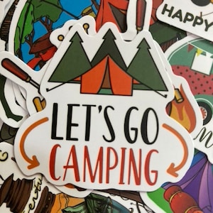 Stickerpakket 50 campingavonturen, Love Outdoors, Wild Craft-stickers voor journalling, planners, scrapbooking, laptops
