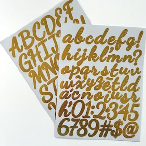 Alphabet Letter Stickers: Black, White, Gold - DIY Crafts & Journals