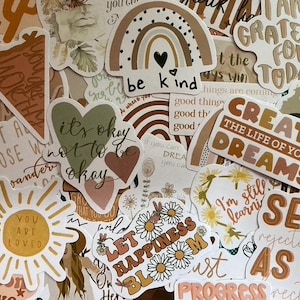 25 Engelse boho-positiviteit citaat stickerpakket, ambachtelijke stickers voor journalling, planners, scrapbooking, laptops