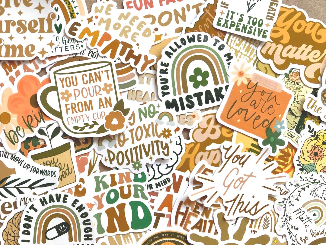 Mental Health Sticker Pack: Boho Positivity, Self-care Quotes - Etsy UK
