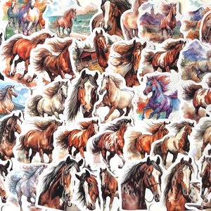Sticker mural en forme d'animal d'équitation pour salon, chambre à coucher, cheval, jungle, animal sauvage, 42 x 48 cm