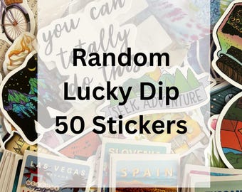 50 willekeurige stickers: ambachtelijke planner plakboekstickers, retro, vintage, modern, kunst