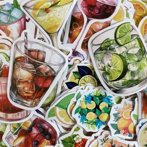25 adesivi di frutta estiva da cocktail, limoni, fragole, adesivi artigianali per diari, agende, creazione di biglietti, scrapbooking, computer portatili