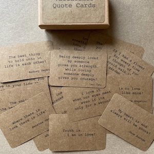 Boîte de 24 cartes de citations d'amour, citations motivantes, cartes de positivité, cadeau romantique pour elle ou lui