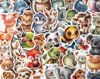 Kawaii Animal Stickers – Waterproof Vinyl Decals for Planners & Crafts