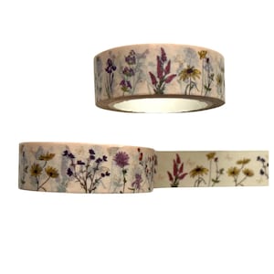 2 x nastro washi con fiori di campo, forniture per album floreali, forniture per bujo, nastro per artigianato da diario, 20 metri