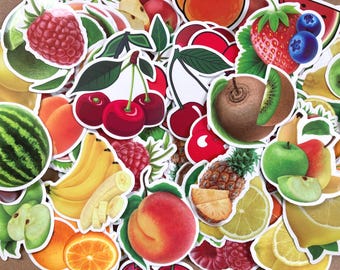 Summer Fruits Sticker Pack: Scrapbooking, Journaling, Laptops (50 Piece Set)