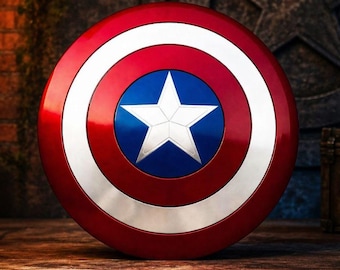 Captain America Shield 18-Inch Metal Superhero Shield Replica • Round Star Shield Cosplay Prop • Metal Display Shield • Comic Hero Inspired