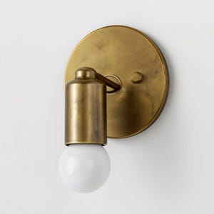1950s Brass Wall Sconce Light: Mid-Century Modern Bedside Lighting