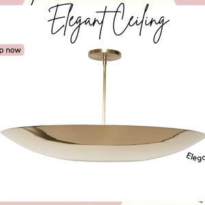 Handmade Mid Century Sputnik Chandelier: Brushed Brass 6-Light Fixture