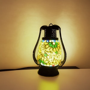 Christmas Lantern Night Light: Deer Lampshade Table Centerpiece