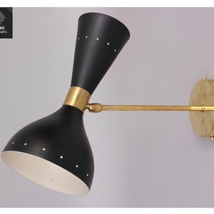 Vintage Italian Brass Wall Sconces: Mid-Century Diabolo Lamps, 1950s Pair