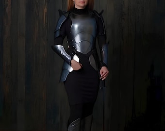 Medieval Female Knight Armor Full Set—18 Gauge Steel Lady Warrior Suit for LARP, Renaissance Fair 2026 Battle Ready Fantasy Cosplay Gear