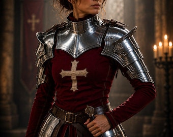 Steel Cuirass Armor Set: Medieval Knight Shoulder Armor, Gothic LARP Cosplay Battle Gear
