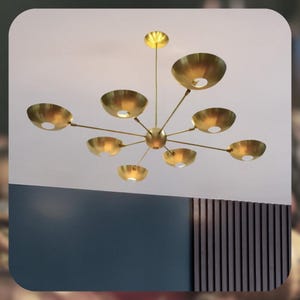 Pendant Light Mid Century Modern Raw Brass Sputnik chandelier light Fixture Brass 1950&#39;s Mid Century