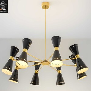 Italian Brass Diabolo Wall Sconce Pair: Mid-Century Modern Lighting