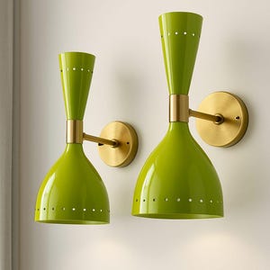 1950&#39;s Vintage Brass Light Fixture, Modern Brass Double Lighting Wall Sconce, Italian Brass Sconce, Mid-Century Brass Wall Sconce Lighting