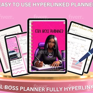 Das Mädchen Boss Planer Black Girl Checkliste, Digitale Agenda & Business Organizer, Plr Budget, Outfit und Produktivität Planer.