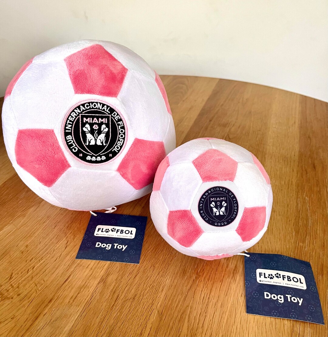Plush Soccer Ball Dog Toys, Miami Dog Toy, Squeaker Toy, Dog Gift, Pet