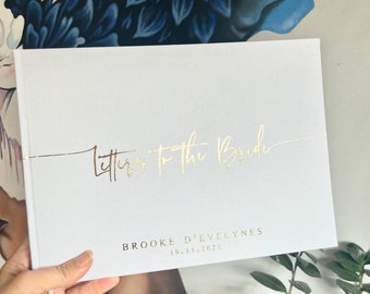 Letters to the Bride | Real Gold Foil | Hardcover Landscape Guestbook | Wedding Reception Ideas | Album Wedding | Made to Order