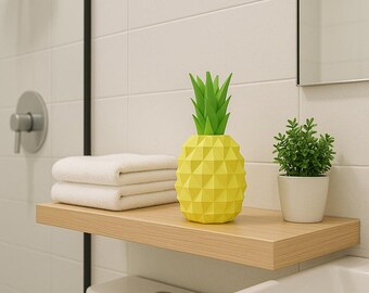 Pineapple 3D Papercraft Template, Low Poly Tropical SVG Cricut, Summer Party Decor