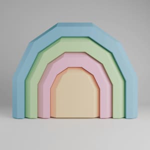 Plantilla de papel de arcoíris 3D de bajo polígono para manualidades, archivo digital de decoración de bajo polígono para bricolaje, PDF, SVG, DXF, accesorio para fiesta, proyecto de manualidades para decoración de habitación de niños