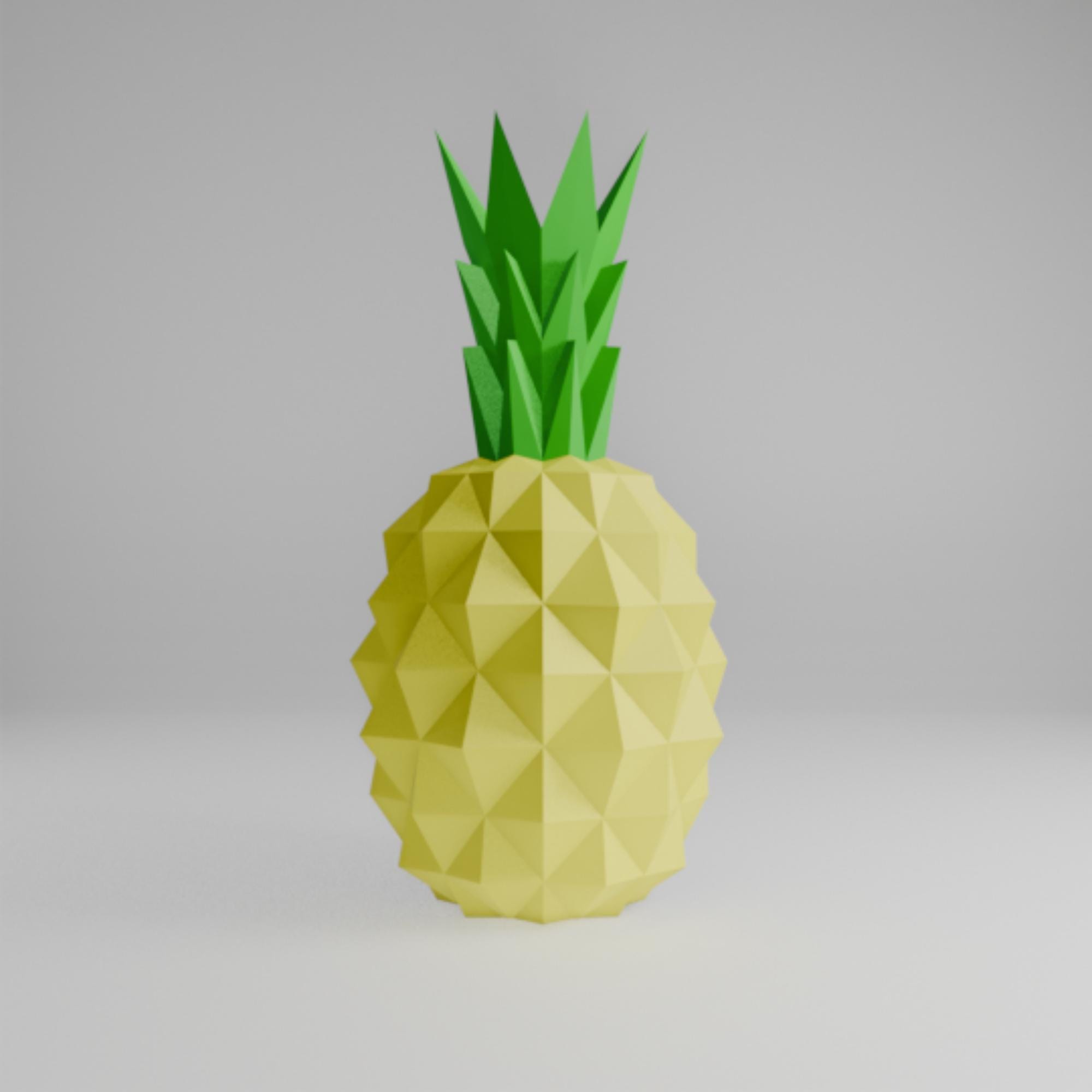 3D Pineapple Papercraft Template – Low Poly DIY Fruit Decor (pdf, Svg ...
