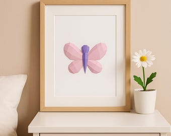 Butterfly 3D Papercraft Template, Low Poly Spring Wall Art, SVG Cricut Decor