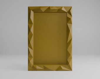 Photo Frame 3D Papercraft Template, Low Poly Legal Size SVG Cricut, Wall Decor