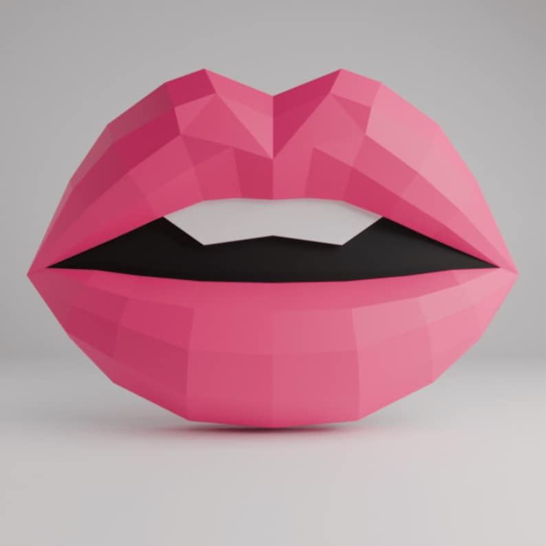 Plantilla digital Mouth Papercraft DXF, SVG, archivo Pdf para modelo de ...
