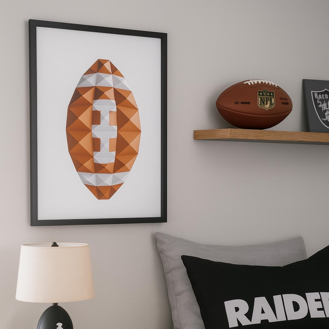 American Football Frame Computer American Football Frame Papercraft Template: 3D Sports Decor (SVG, PDF ...
