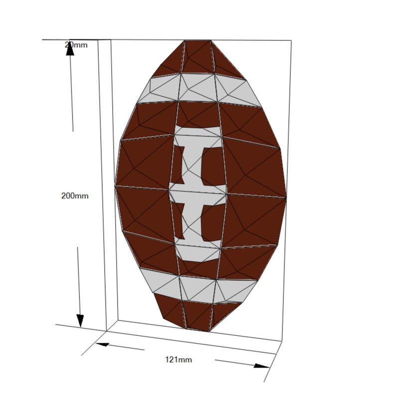 American Football Frame Computer American Football Frame Papercraft Template: 3D Sports Decor (SVG, PDF ...