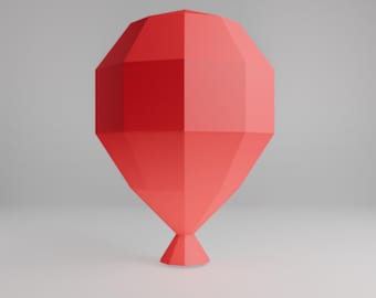 Balloon 3D Papercraft Template, Low Poly SVG Cricut, Birthday Party Backdrop Decor